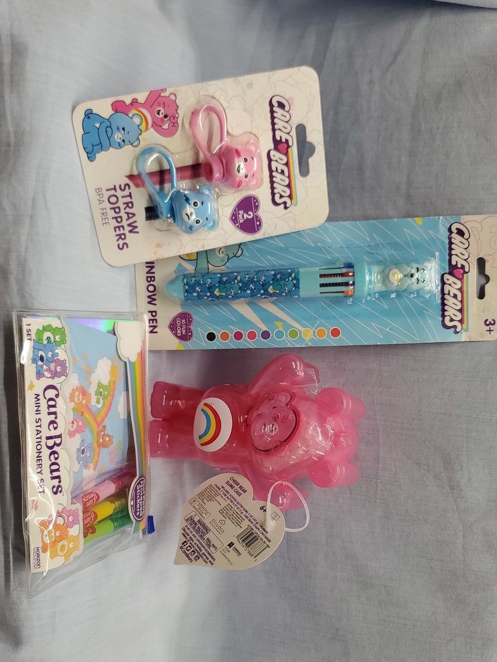 Care Bears Pink Rainbow Bear Figure - Kids Toy Set.